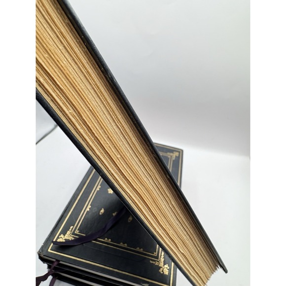 Decorative Vtg Book Set Faux Leather Dark Academia Navy Gold International Coll. - Picture 10 of 16